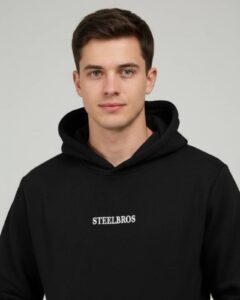 STEELBROS SIGNATURE EMBROIDERY HOODIE - BLACK