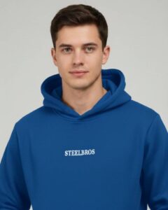STEELBROS SIGNATURE EMBROIDERY HOODIE - BLUE